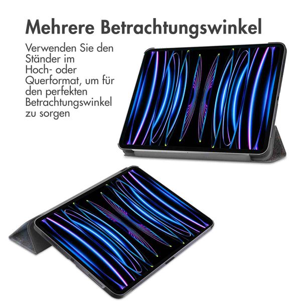 imoshion Design Trifold Klapphülle für das iPad Pro 11 (2022) / Pro 11 (2021) - Black Marble