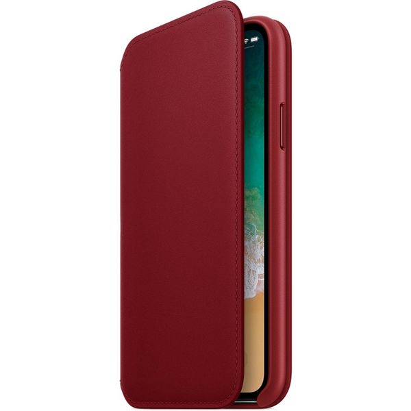Apple Leather Folio Klapphülle Red für das Apple iPhone X / Xs