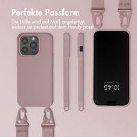 Selencia SilikonHülle mit abnehmbarem Band Apple iPhone 15 Pro - Sand Pink