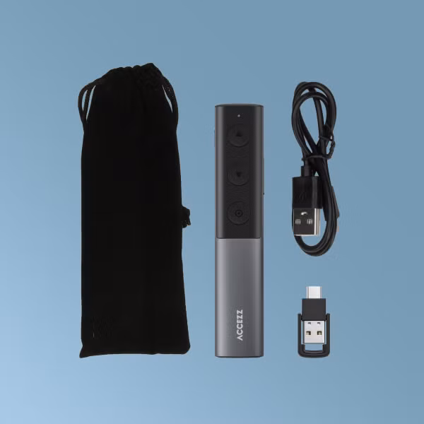 Accezz Präsentations-Klicker - Presenter mit Laserpointer - Schwarz