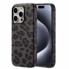 Selencia Sabi Backcover Leopardenmuster mit MagSafe Apple iPhone 15 Pro - Midnight Black