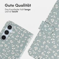 imoshion Design Klapphülle Samsung Galaxy A35 - Smoke Green Flowers