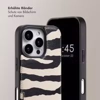 Selencia Nova HandyHülle mit Kordel und Kartenhalter Apple iPhone 16 Pro Max - Zazzy Zebra