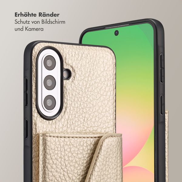 Selencia Sera HandyHülle mit Kordel und Umschlag-Kartenhalter Samsung Galaxy A57 (5G) - Champagne