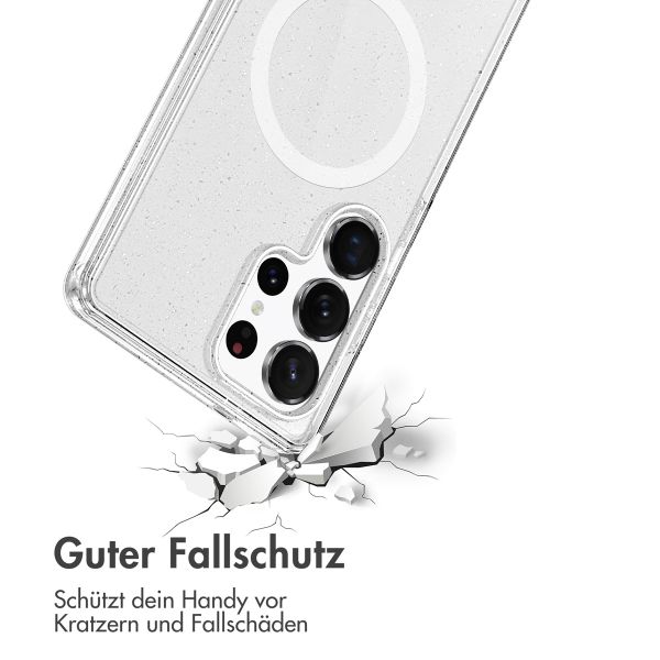 imoshion Sparkle Back Cover mit MagSafe Samsung Galaxy S25 Ultra - Glitzer Transparent