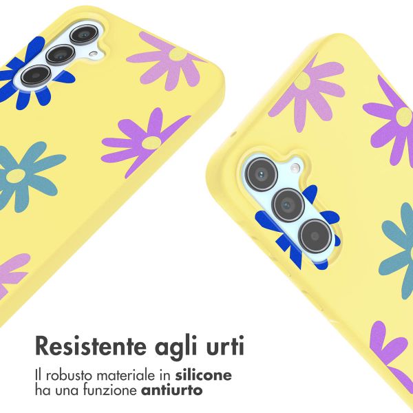 imoshion SilikonHülle design mit Band Samsung Galaxy A55 - Yellow Flower Distance