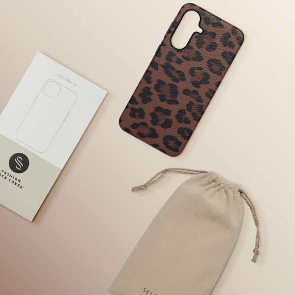 Selencia Sabi Backcover Leopardenmuster mit MagSafe Samsung Galaxy A56 - Mocha Brown