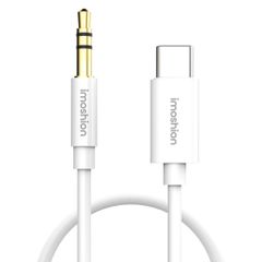 imoshion ﻿AUX-Kabel – 3,5 mm/Audio-Klinkenbuchse auf USB-C-Kabel – Stecker auf USB-C – 1 Meter – Weiß