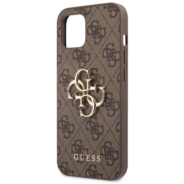 Guess 4G Metal Logo Back Cover für das iPhone 13 - Braun