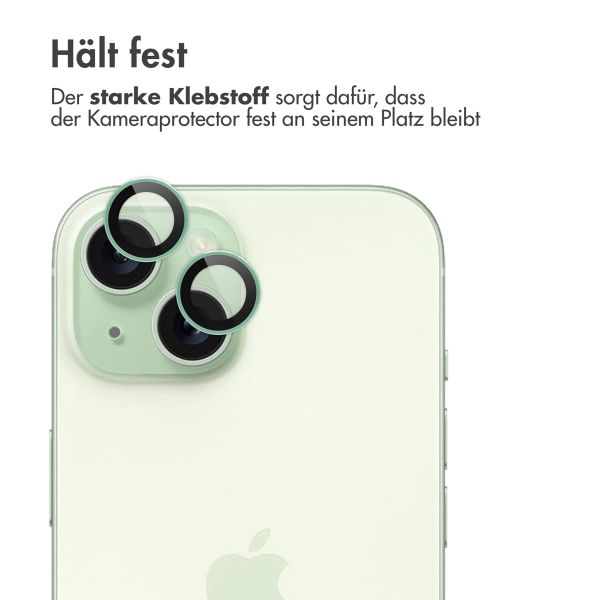 imoshion 2er-Pack Objektivschutz für Kamera für das Apple iPhone 15 / 15 Plus - Green