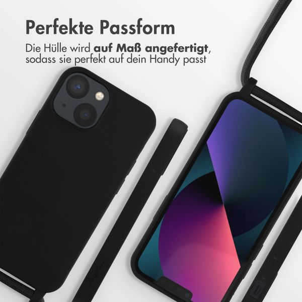 imoshion Silikonhülle mit Band für das iPhone 13 Mini - Schwarz