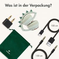 imoshion Kabellose Kinderkopfhörer Dino LED Light - Dezibelbegrenzer - Mit AUX-Kabel - Brown / Orange