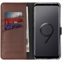 Selencia Echtleder Klapphülle Braun für Samsung Galaxy S9 Plus