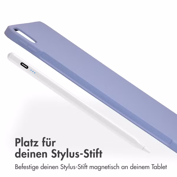 Accezz Liquid Silicone Back Cover mit Stifthalter Apple iPad Air 13 Zoll (2025) M3 / (2024) M2 - Lila