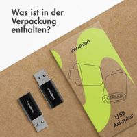 imoshion 2x USB-A 3.1 (Stecker)-auf-USB-C (Buchse)-Adapter – OTG – Schwarz