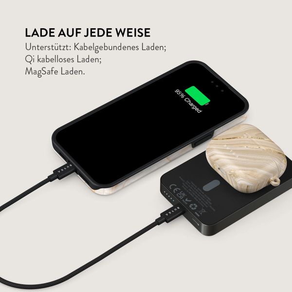 Burga Magnetische Powerbank 5.000 mAh - Geeignet für MagSafe und Qi2 - Full Glam / Gunmetal