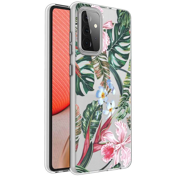 imoshion Design Hülle Samsung Galaxy A72 - Dschungel - Grün / Rosa