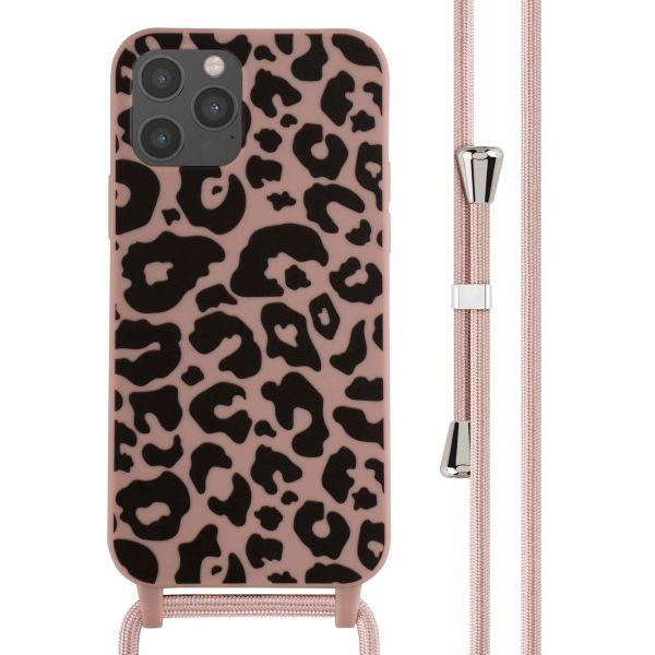 imoshion Silikonhülle design mit Band für das iPhone 12 (Pro) - Animal Pink