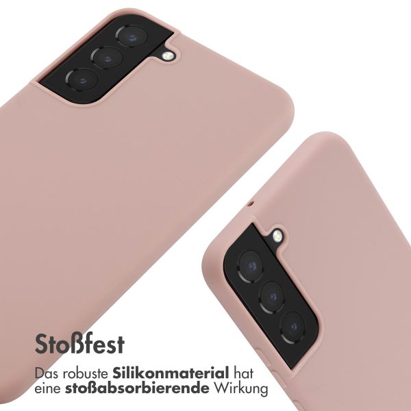 imoshion Silikonhülle mit Band für das Samsung Galaxy S22 Plus - Sand Pink