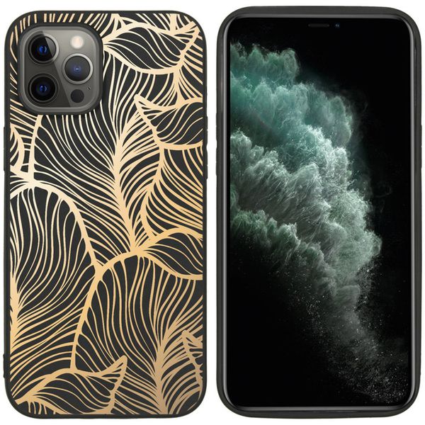 imoshion Design Hülle für das Apple iPhone 12 Pro Max - Blätter / Schwarz