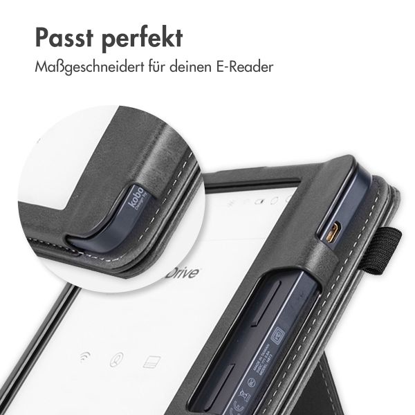 imoshion Klapphülle Sleepcover mit strap und stand für das Kobo Libra 2 / Tolino Vision 6 - Schwarz