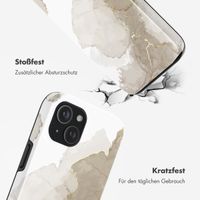 Selencia Vivid Tough Back Cover MagSafe für das iPhone 15 - Marble Light Brown