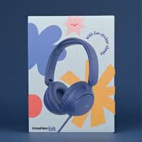 imoshion Kinderkopfhörer mit AUX-Kabel - Dezibelbegrenzer - Denim Blue