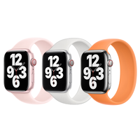 Apple 3 Pack Silikon Solo Loop für Apple Watch | 38/40/41/42 mm - Größe 3 - Light pink/ White/ Marigold