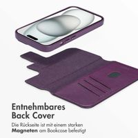 Accezz 2-in-1 Klapphülle aus Leder mit MagSafe Apple iPhone 15 - Heath Purple
