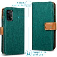 imoshion Luxuriöse Canvas-Klapphülle Samsung Galaxy A72 - Grün