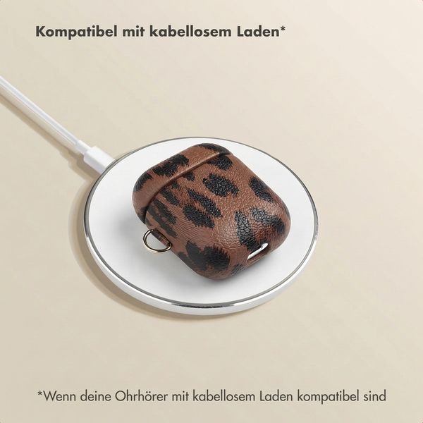 Selencia Sabi Hülle Panthermuster  Apple Airpods 1 / 2 - Mocha Brown