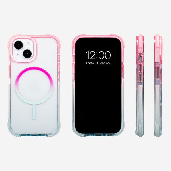 Selencia Gradient MagSafe Back Cover Apple iPhone 15 - Rosa / Blau