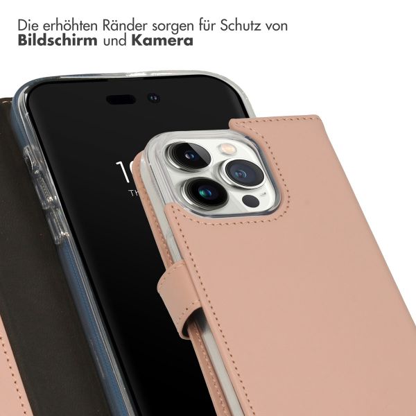 Selencia Echtleder Klapphülle iPhone 14 Pro - Dusty Pink