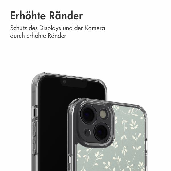 imoshion Design Hülle Apple iPhone 14 - Smoke Green Flowers