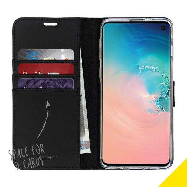 Accezz Wallet TPU Klapphülle Samsung Galaxy S10 - Schwarz