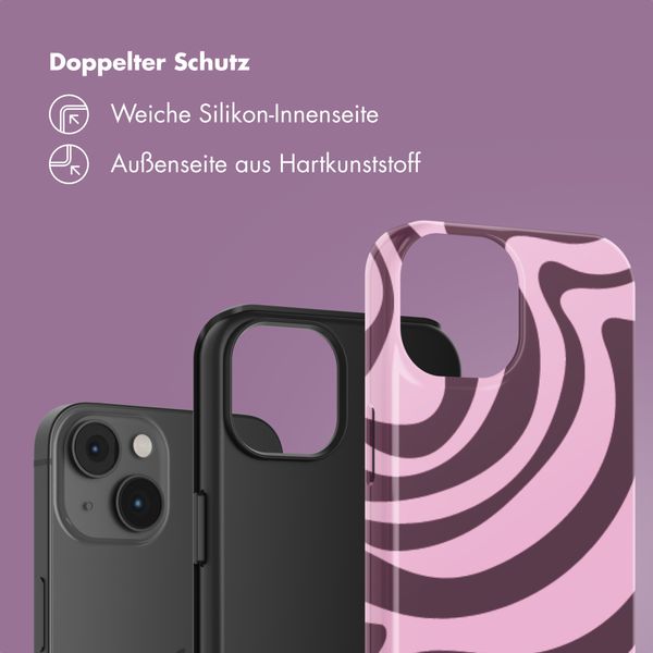 Selencia Vivid Back Cover Apple iPhone 14 - Wavy Swirl Pink Plum