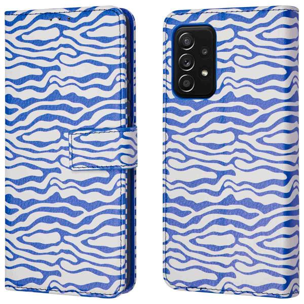 imoshion ﻿Design Klapphülle für das Samsung Galaxy A52(s) (5G/4G) - White Blue Stripes