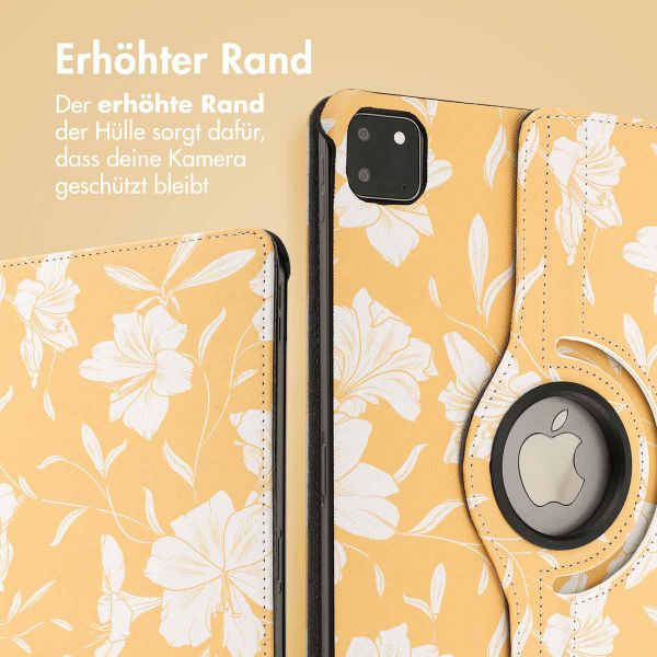 imoshion 360° drehbare Design Klapphülle für das iPad Pro 11 (2024) M4 - Yellow Flowers