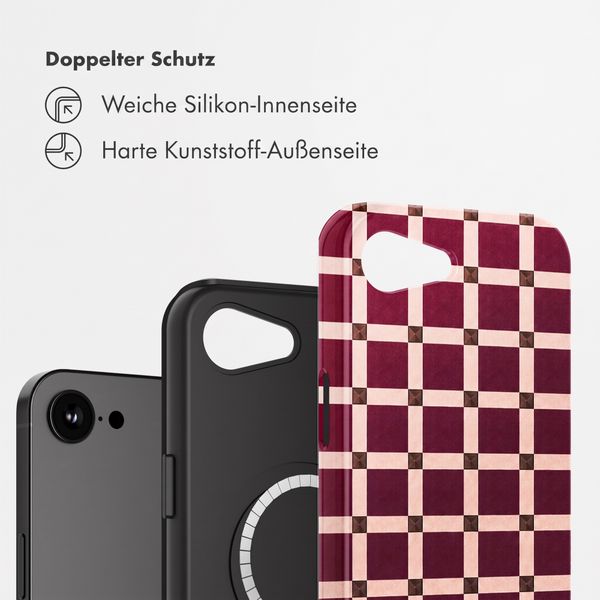 Selencia Vivid Rückabdeckung mit MagSafe Apple iPhone 17e / 16e - Check This Burgundy