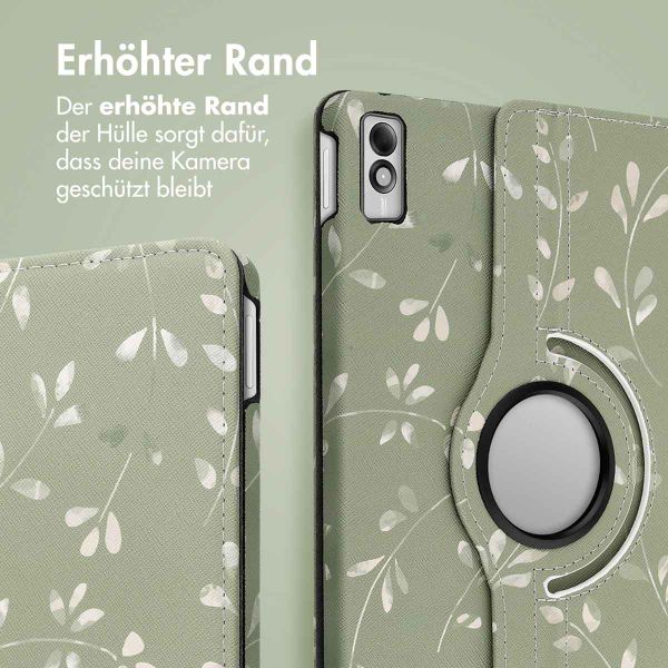imoshion 360° drehbare Design Klapphülle Lenovo Tab M10 5G - Green Flowers