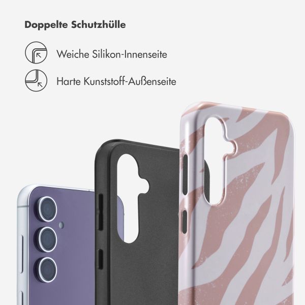 Selencia Vivid Back Cover Samsung Galaxy S23 FE - Colorful Zebra Old Pink