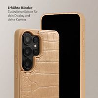 Selencia Nova Croco HandyHülle mit Kordel und Kartenhalter Samsung Galaxy S26 Ultra - Toasted Almond