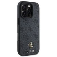 Guess 4G Metal Logo Back Cover MagSafe für das iPhone 16 Pro - Schwarz