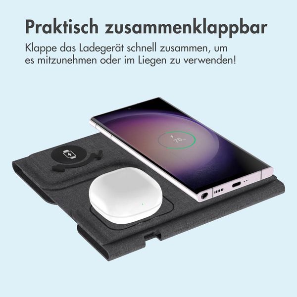 imoshion 3-in-1 Faltbares kabelloses Ladegerät Samsung - Galaxy Phone / Galaxy Buds / Galaxy Watch - Grau
