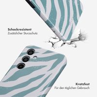 Selencia Vivid Back Cover Samsung Galaxy A35 - Colorful Zebra Pine Blue