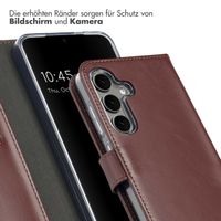 Selencia Echtleder Klapphülle Samsung Galaxy S25 - Dunkelbraun