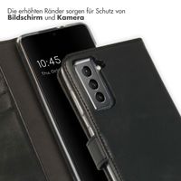 Selencia Echtleder Klapphülle Samsung Galaxy S21 - Schwarz