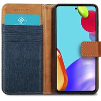 imoshion Luxuriöse Canvas-Klapphülle Samsung Galaxy A52(s) (5G/4G)-Dunkelblau