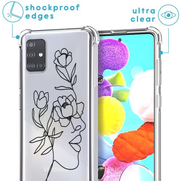 imoshion Design Hülle mit Band für das Samsung Galaxy A71 - Woman Flower