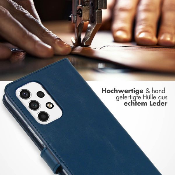 Selencia Echtleder Klapphülle Samsung Galaxy A53 - Blau